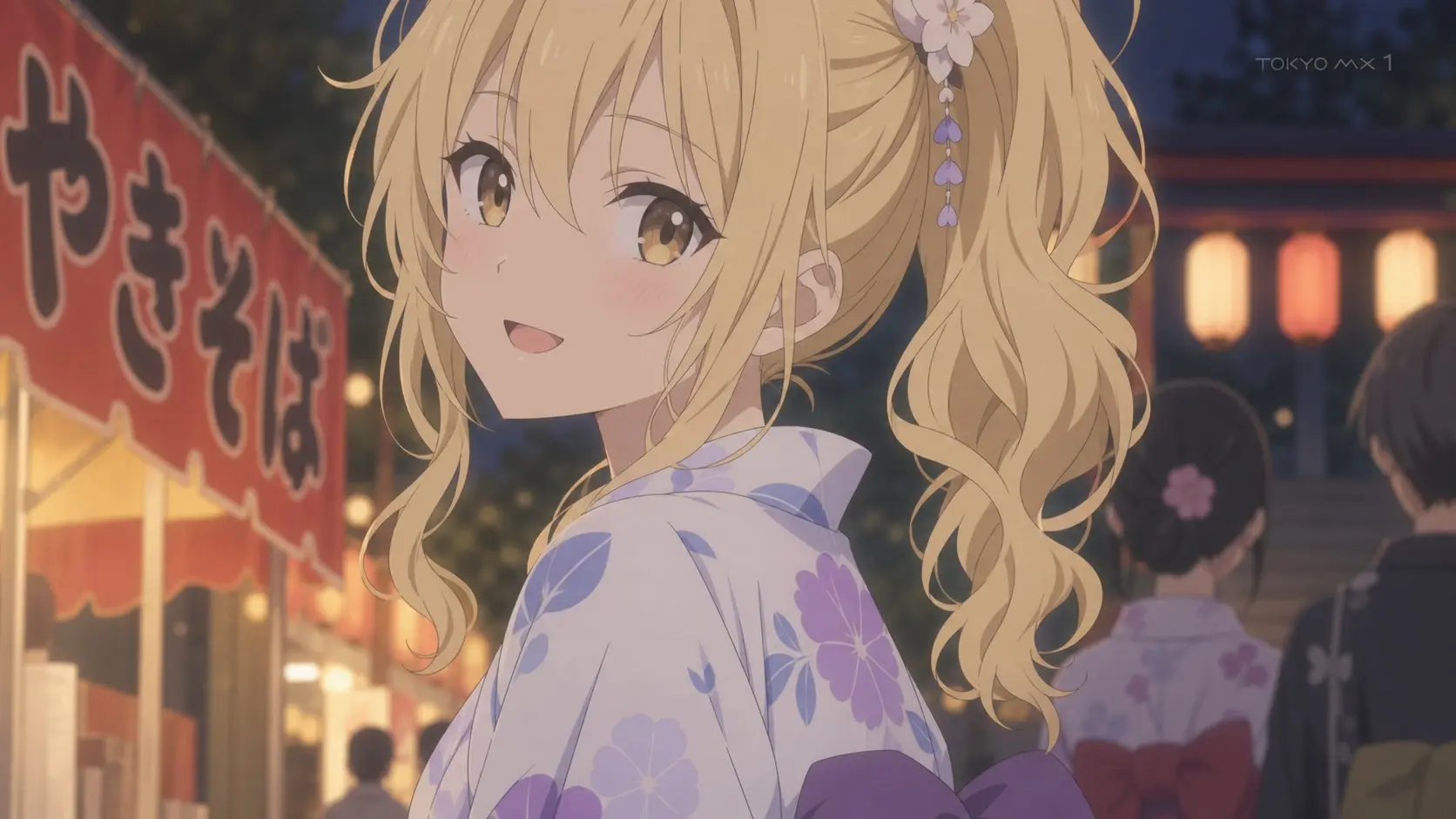 An anime-style Japanese festival scene with a person wearing a yukata, shared as an early Mona Lisa 1 example